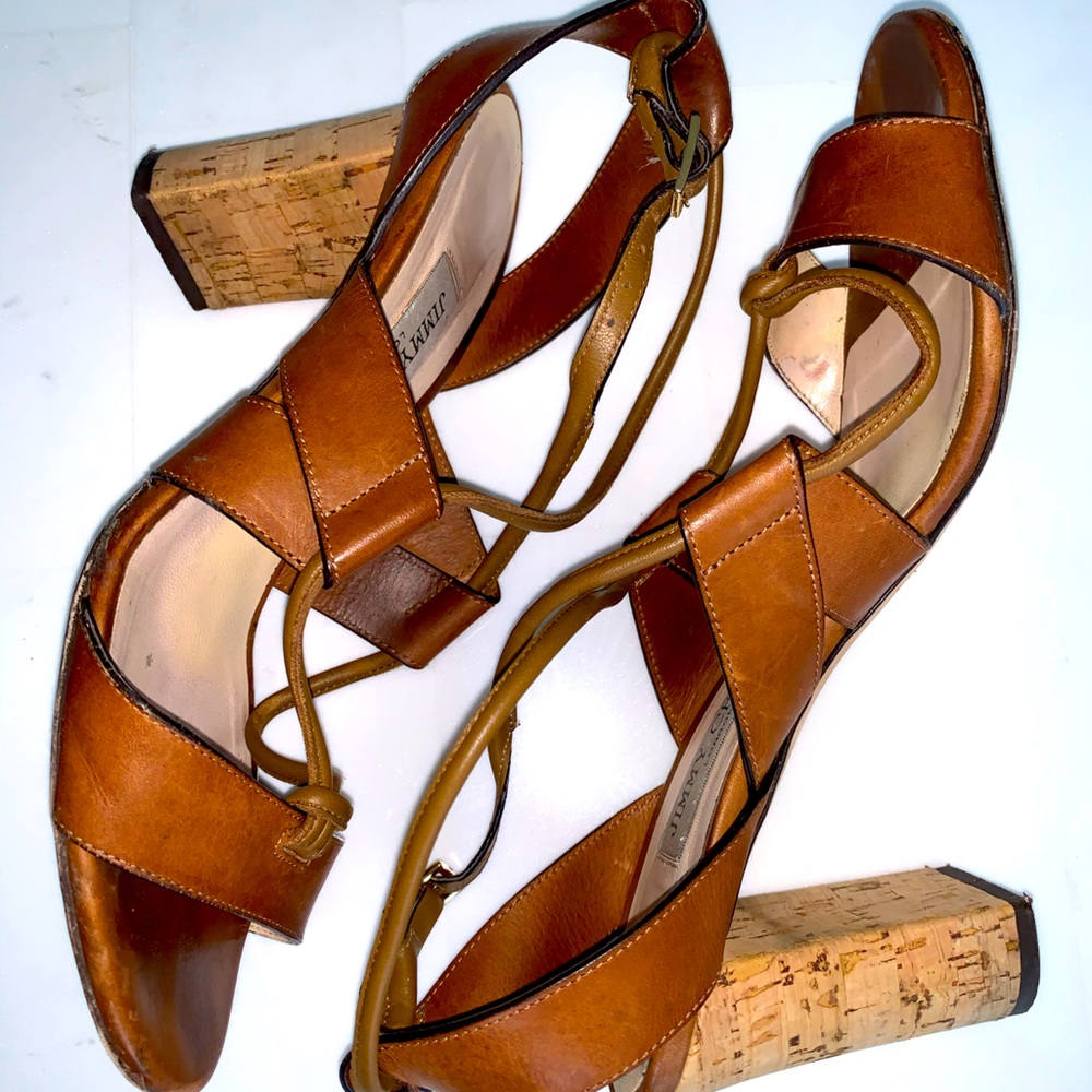 Jimmy Choo brown leather sandals